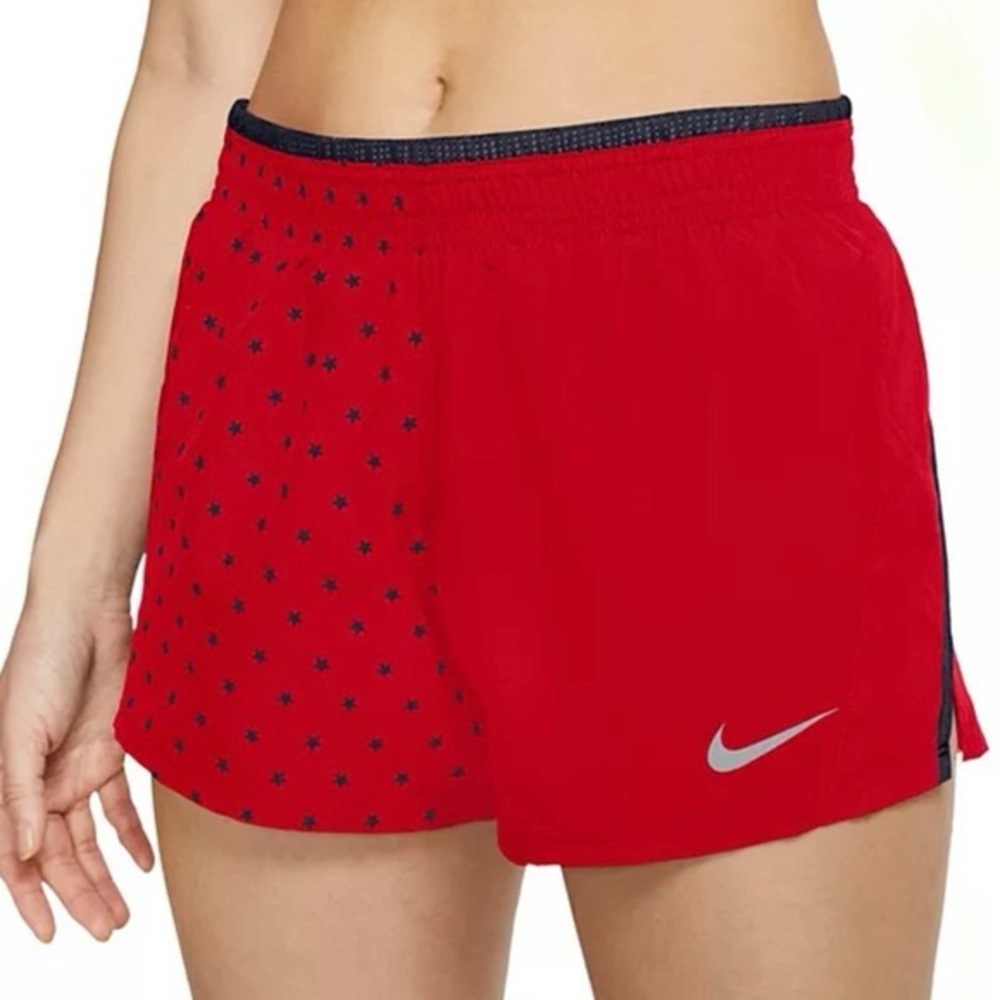 Nike Women's 10K Stars 3" Lined Running Workout Shorts Red/Obsidian Blue